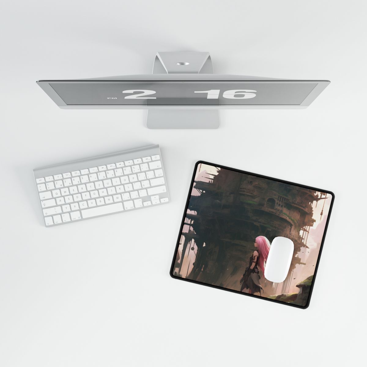 Detailed Anime Bird's Eye View: Flight Mode - Desk Mat