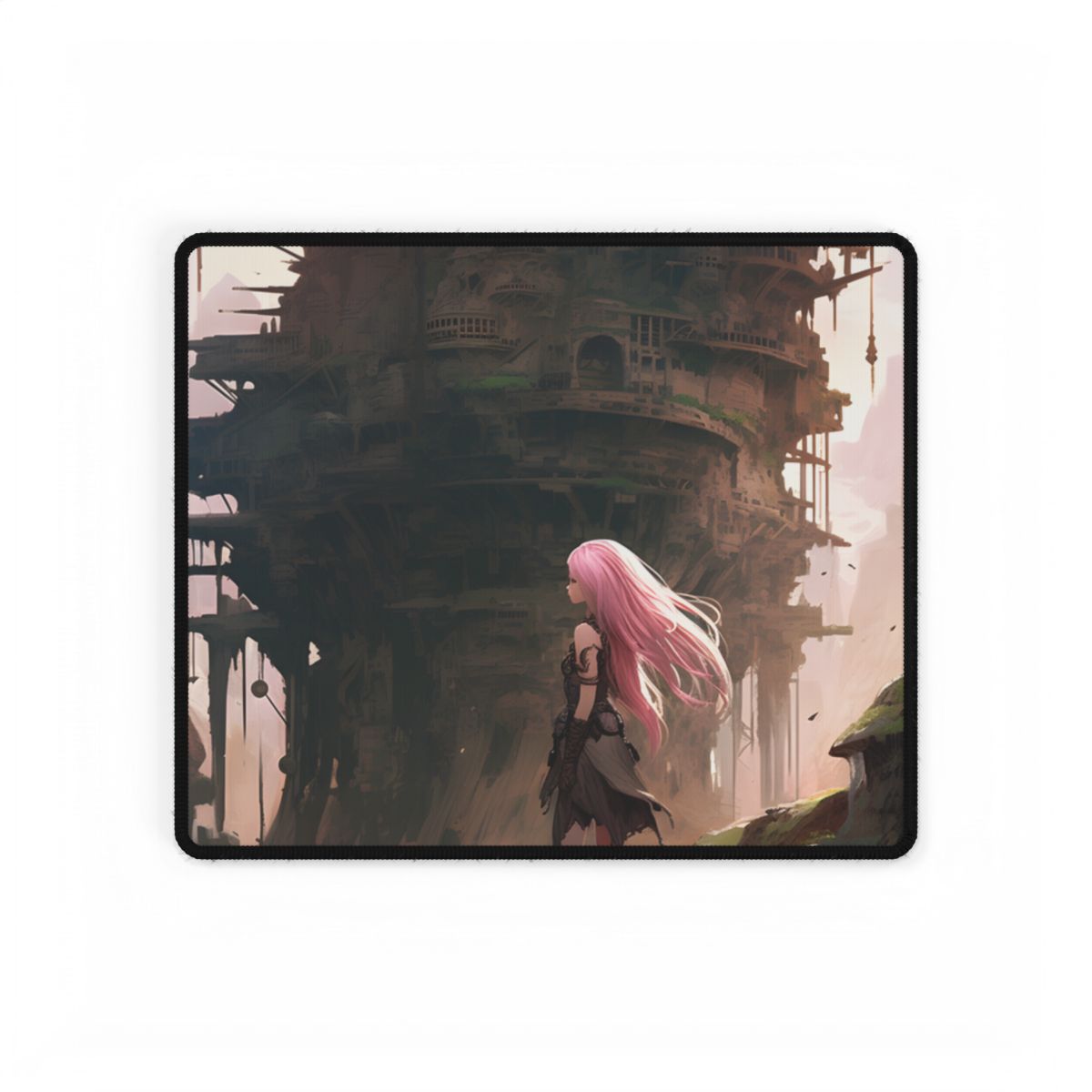 Detailed Anime Bird's Eye View: Flight Mode - Desk Mat