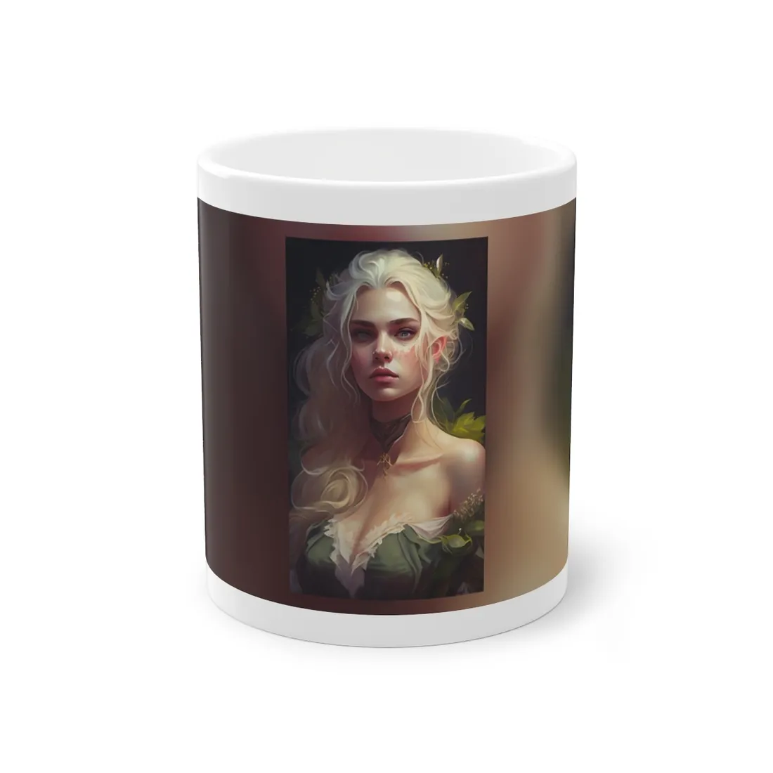 Detailed Blonde Female Portrait: Red Top - Mug