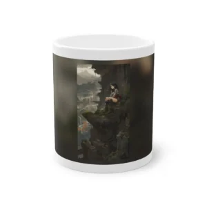 Girl Sitting on Cliff Edge Mug