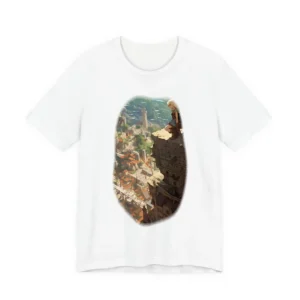 Girl Overlooking Hillside Town T-Shirt