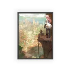 Gazing over Sunlit City Framed Poster
