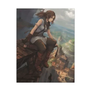 Woman on Rooftop Edge Canvas Print