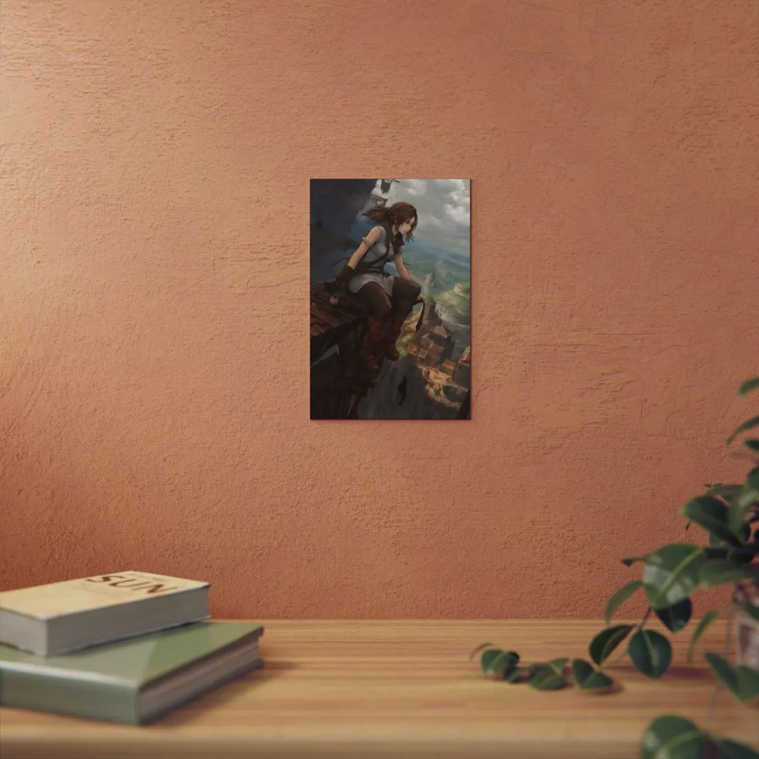 Dramatic Anime Birds Eye View: Dynamic Digital Art - Metal Poster
