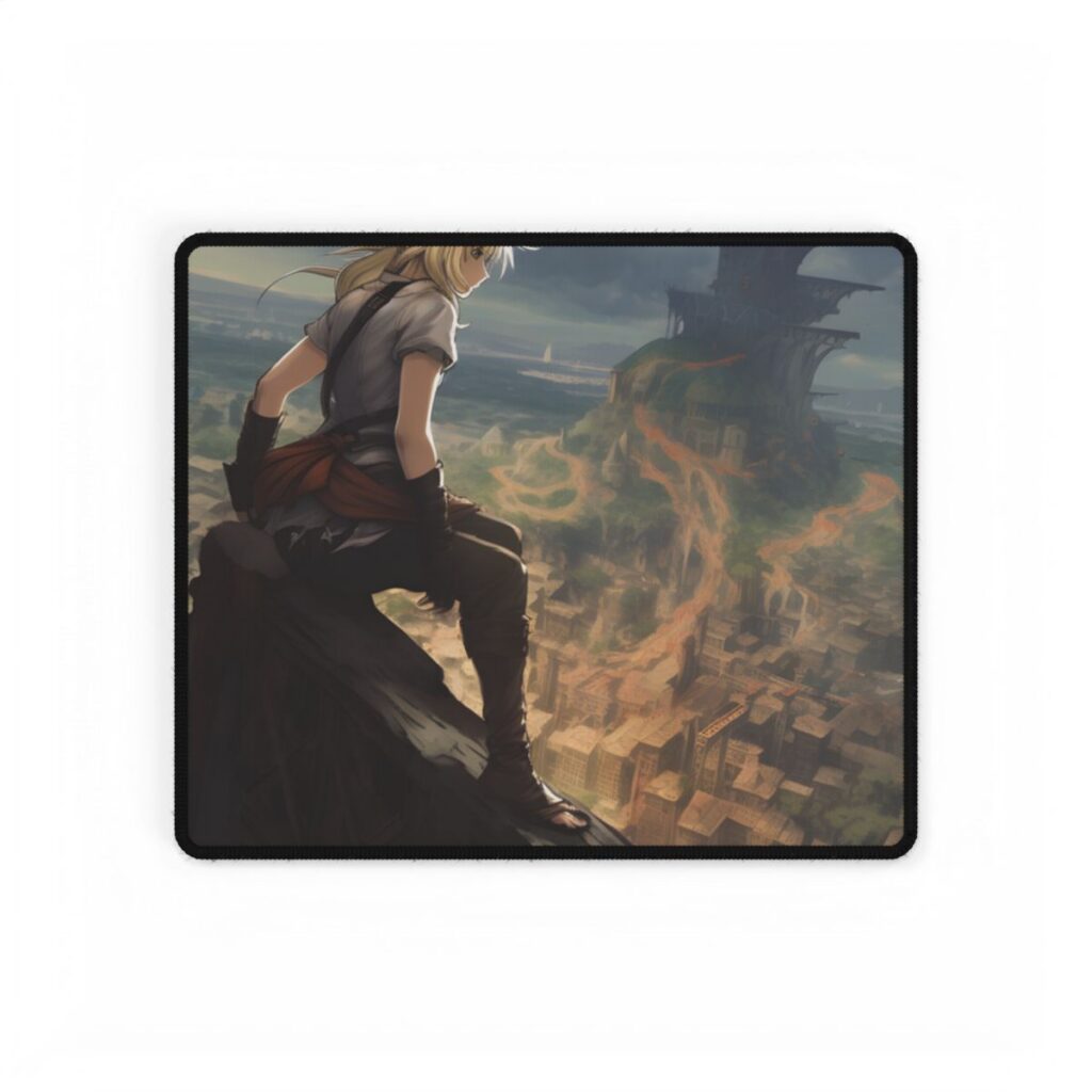 Dramatic Anime Birds in Flight: Vibrant Skies Digital Art - Desk Mat
