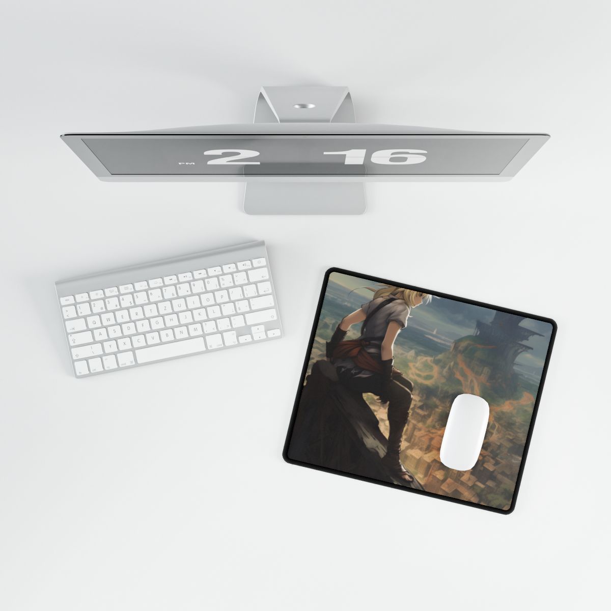 Dramatic Anime Birds in Flight: Vibrant Skies Digital Art - Desk Mat