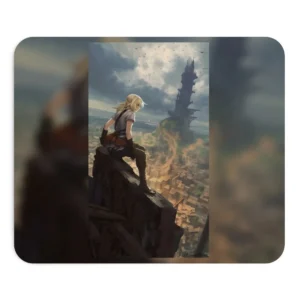 Blonde Girl Overlooking Town Mouse Pad