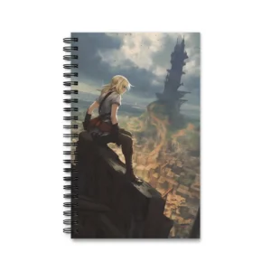 Blonde Girl Overlooking Town Spiral Notebook
