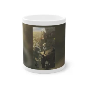 Girl on Cliff Overlooking City Mug