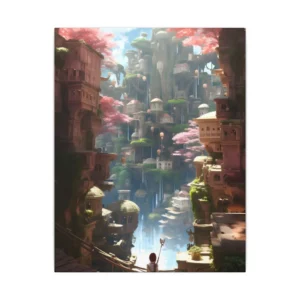Fantasy Cliffside Town Canvas Print