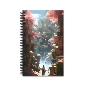Fantasy Cliffside Town Spiral Notebook