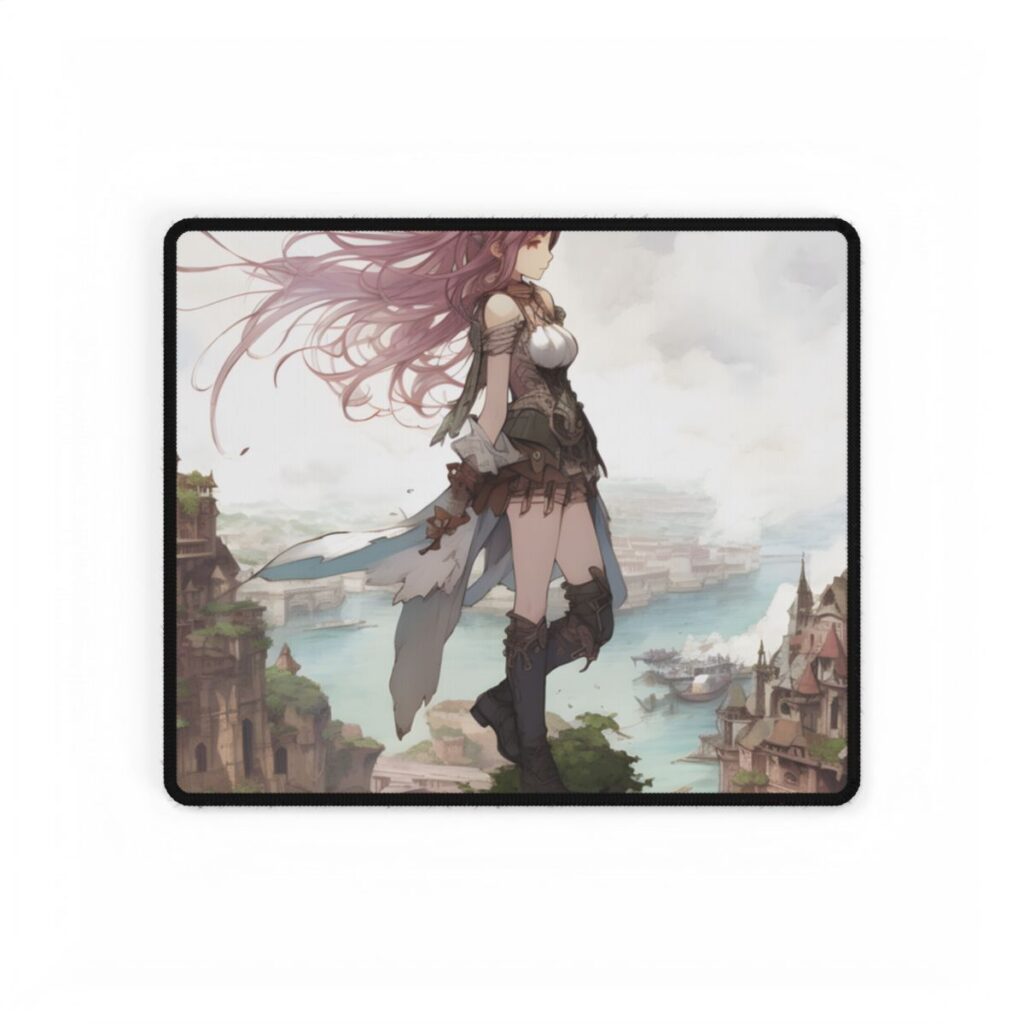 Dramatic Anime Fe: Action-Packed Birds Eye View - Desk Mat