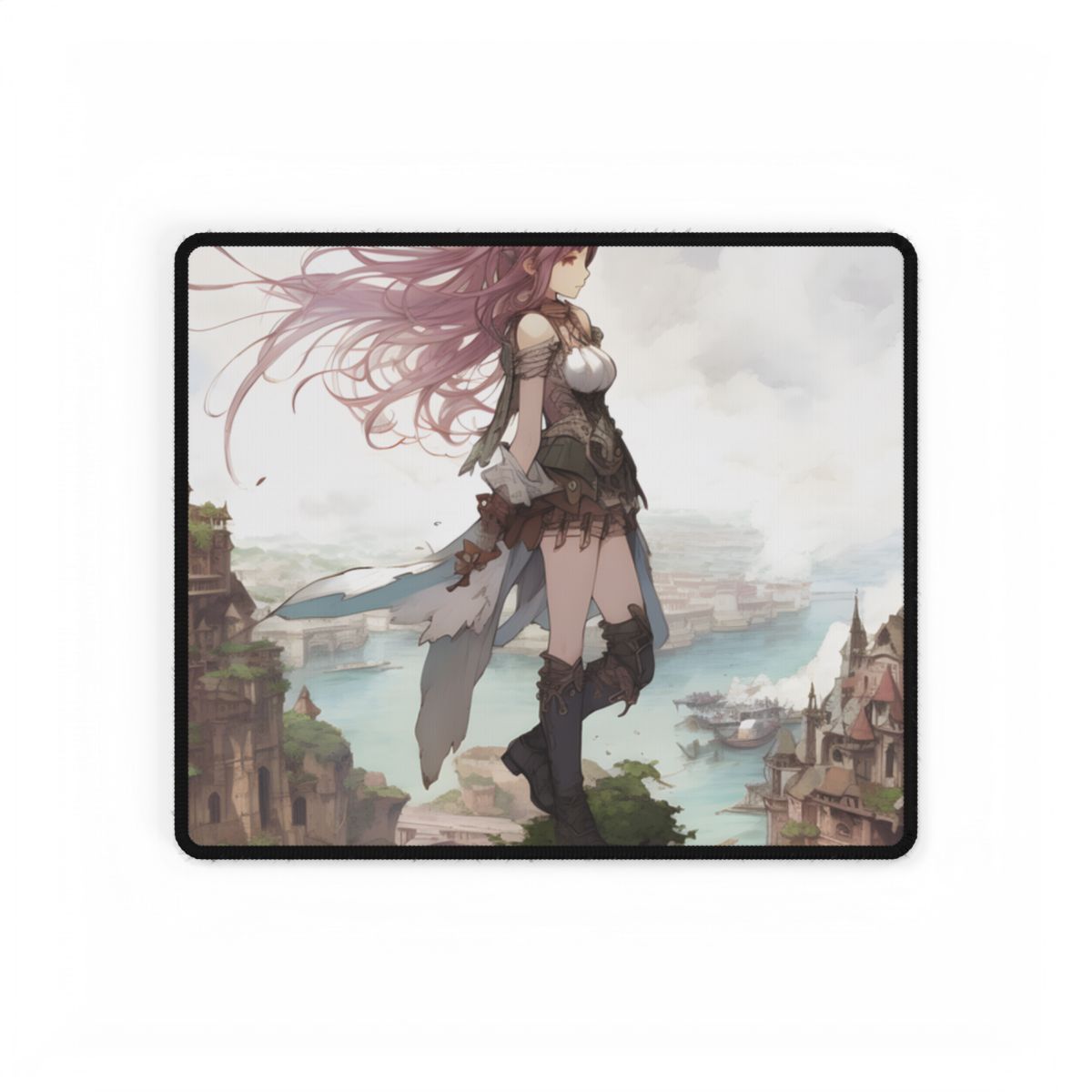 Dramatic Anime Fe: Action-Packed Birds Eye View - Desk Mat