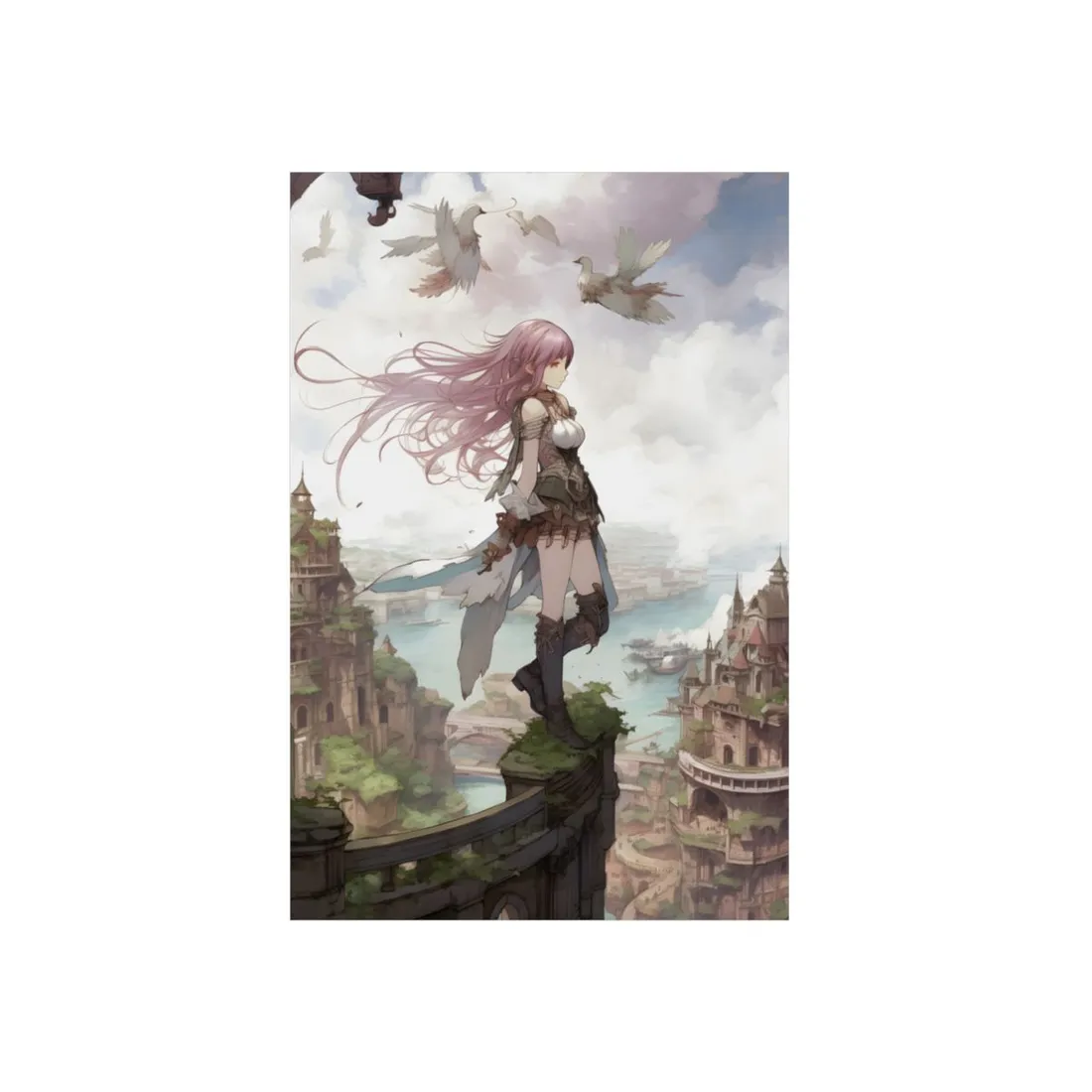 Dramatic Anime Fe: Action-Packed Birds Eye View - Metal Poster