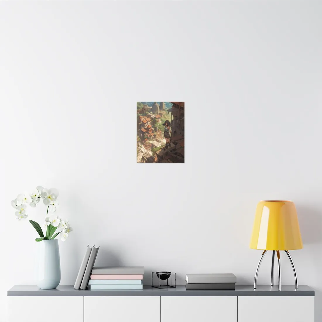 Dramatic Anime Feather: Bird's Eye View - Canvas
