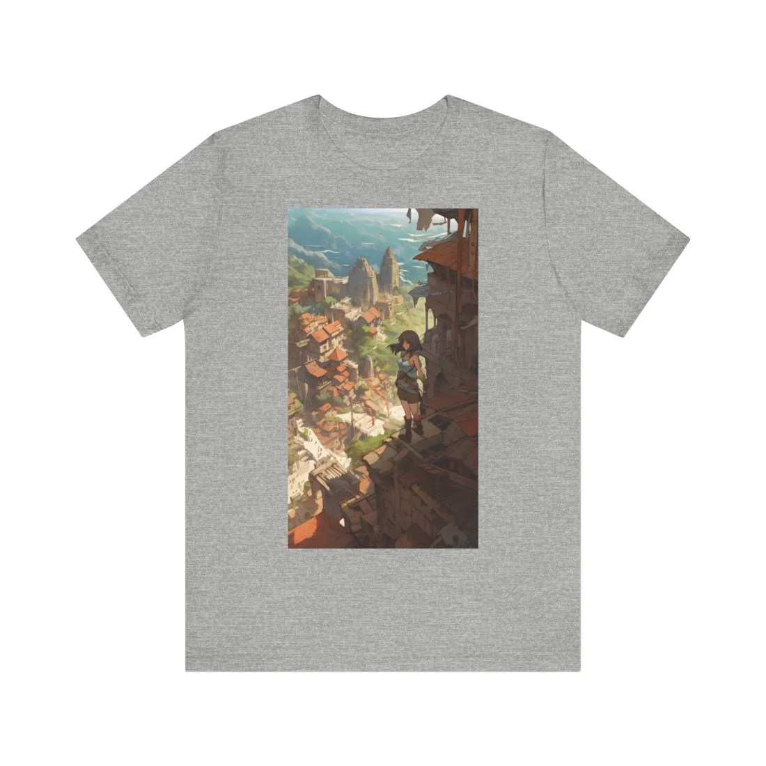 Dramatic Anime Feather: Bird's Eye View - T-Shirt