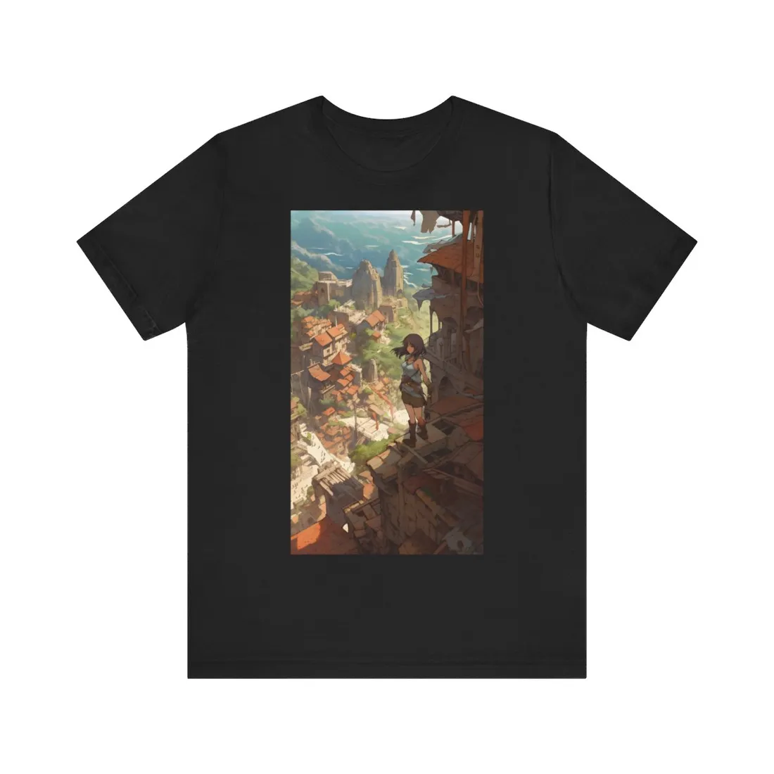 Dramatic Anime Feather: Bird's Eye View - T-Shirt
