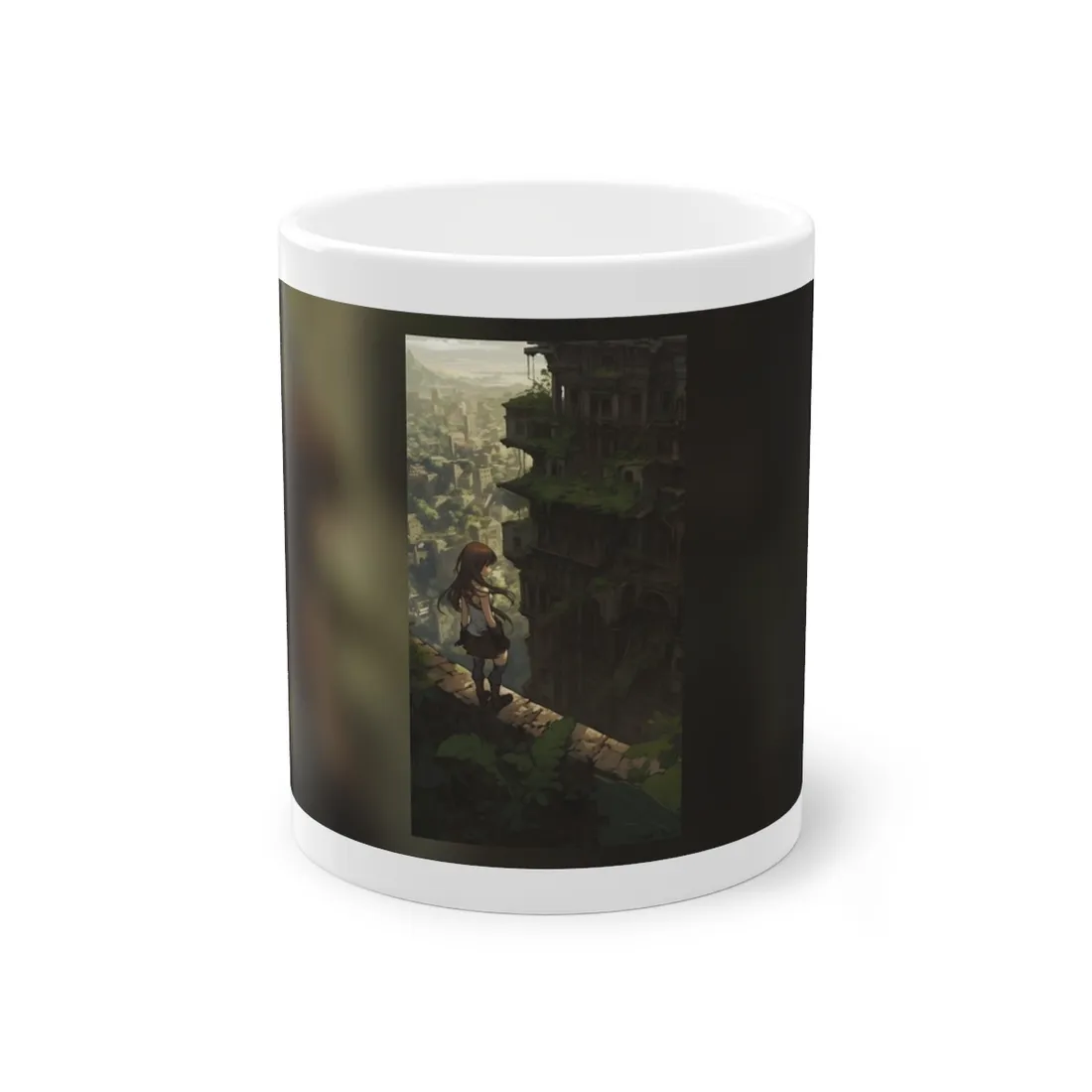 Dramatic Anime Feather: Detailed Bird's Eye View - Mug