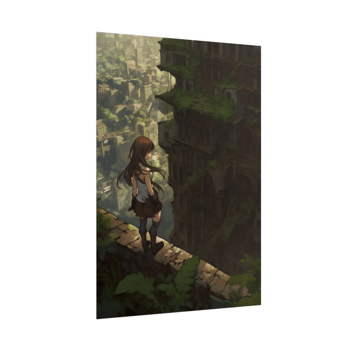 Dramatic Anime Feather: Detailed Bird's Eye View Artwork - Poster