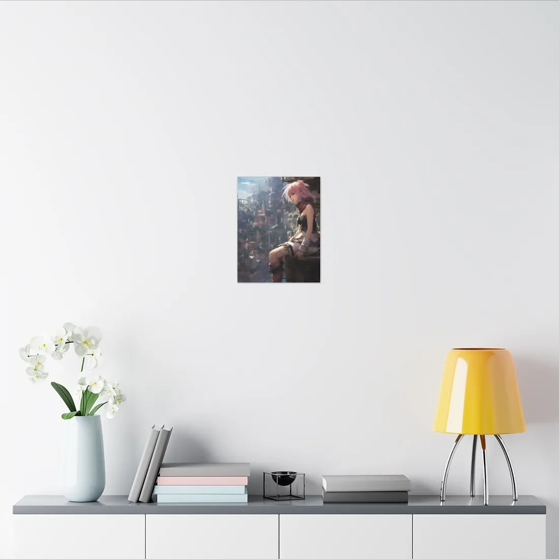 Dramatic Anime Feather: Detailed Educational Art - Canvas