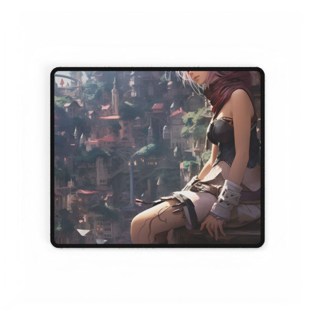 Dramatic Anime Feather: Detailed Educational Art Illustration - Desk Mat