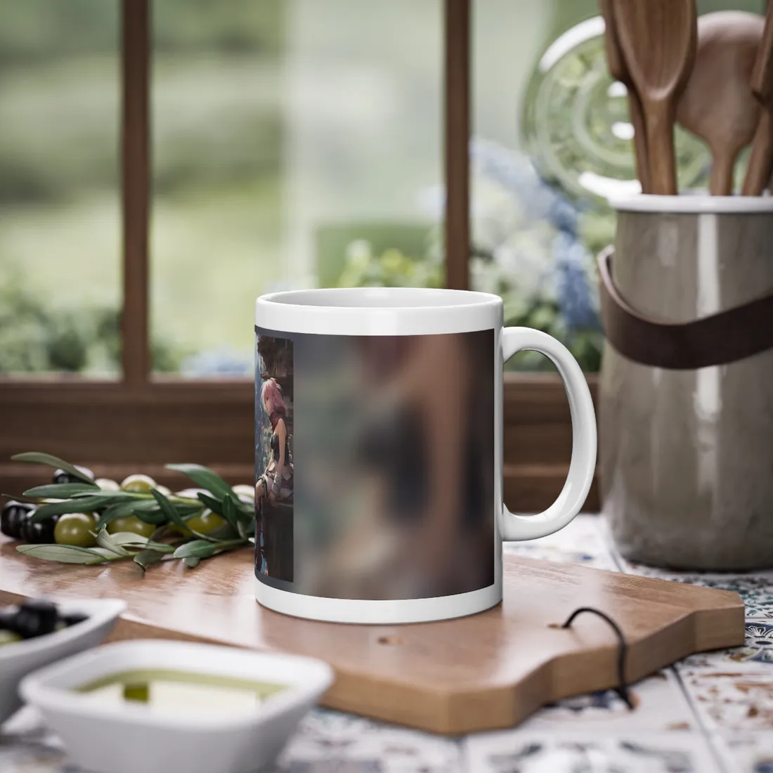 Dramatic Anime Feather: Detailed Educational Art - Mug