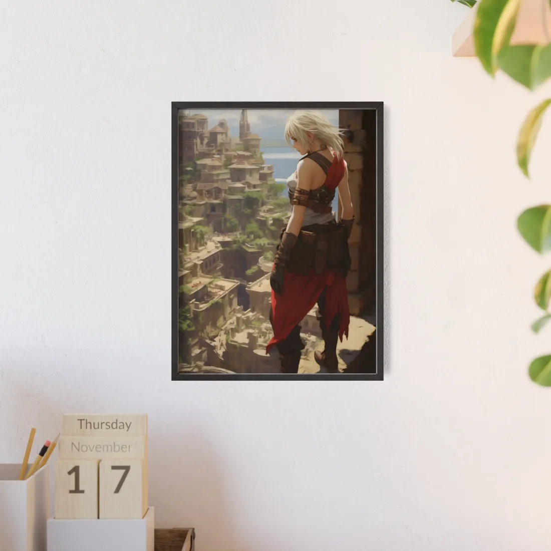 Dramatic Anime Female: Birds Eye View - Framed Poster