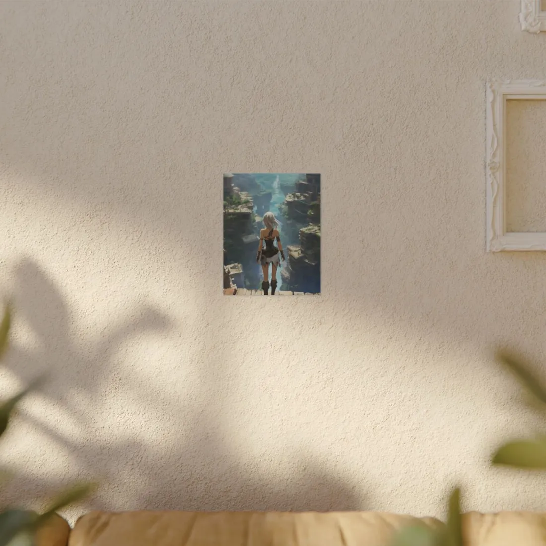 Dramatic Anime Female: Dynamic Birds Eye View - Canvas