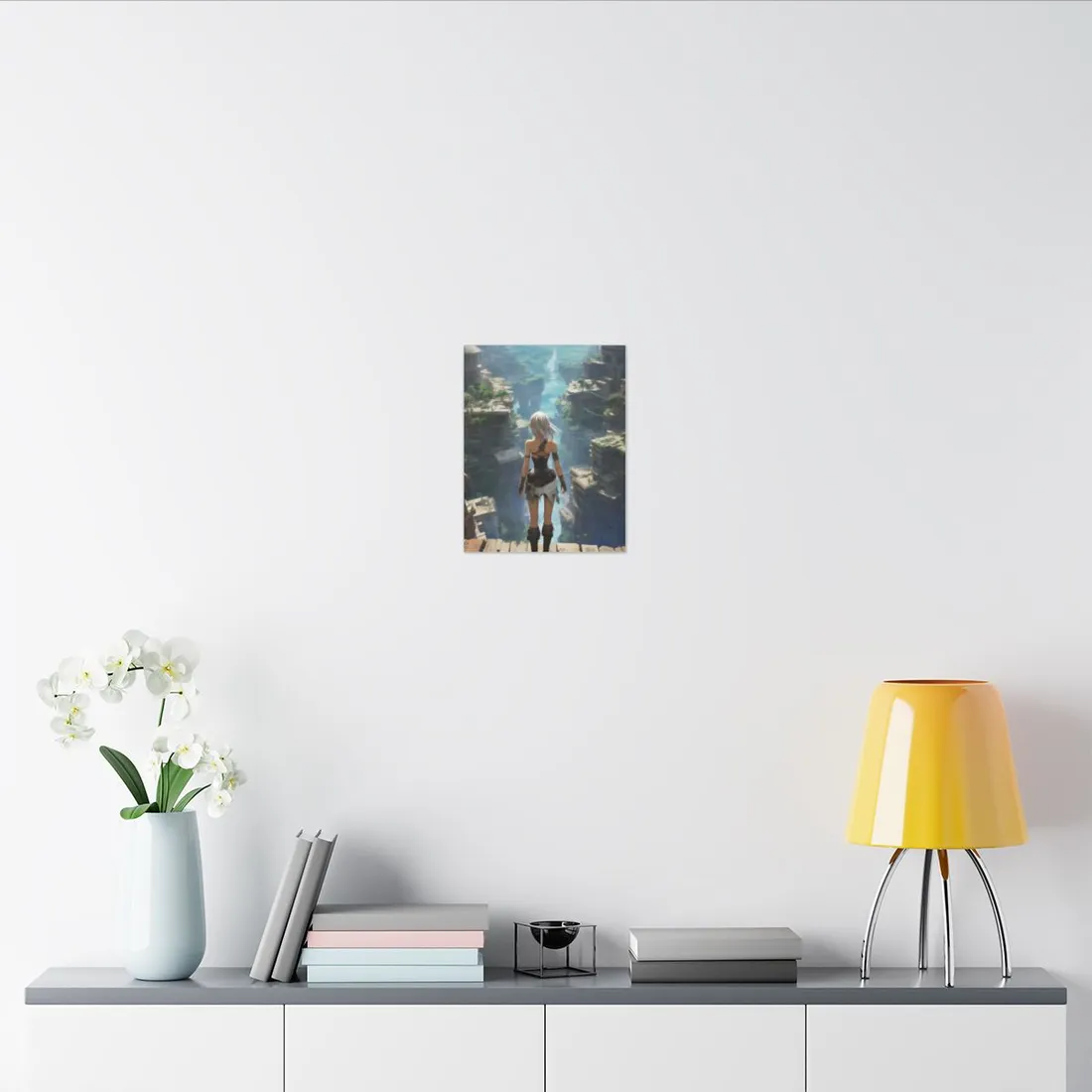 Dramatic Anime Female: Dynamic Birds Eye View - Canvas