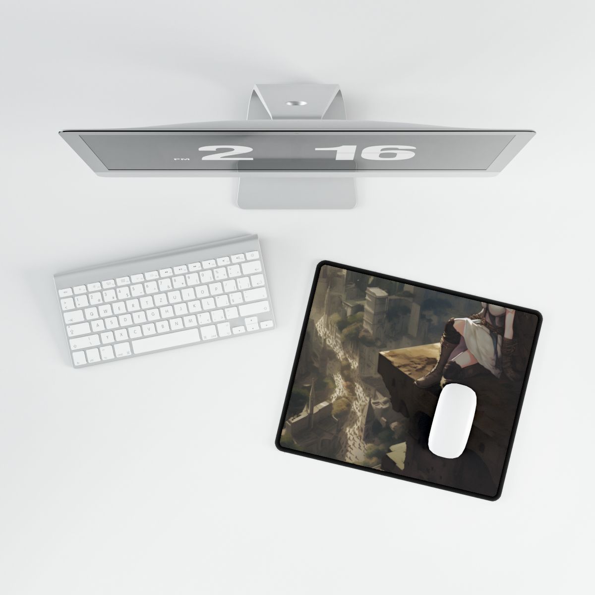 Dramatic Anime Female Portrait: Exclusive Artwork - Desk Mat