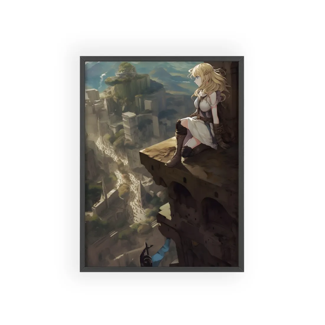 Dramatic Anime Female Portrait: Exclusive - Framed Poster