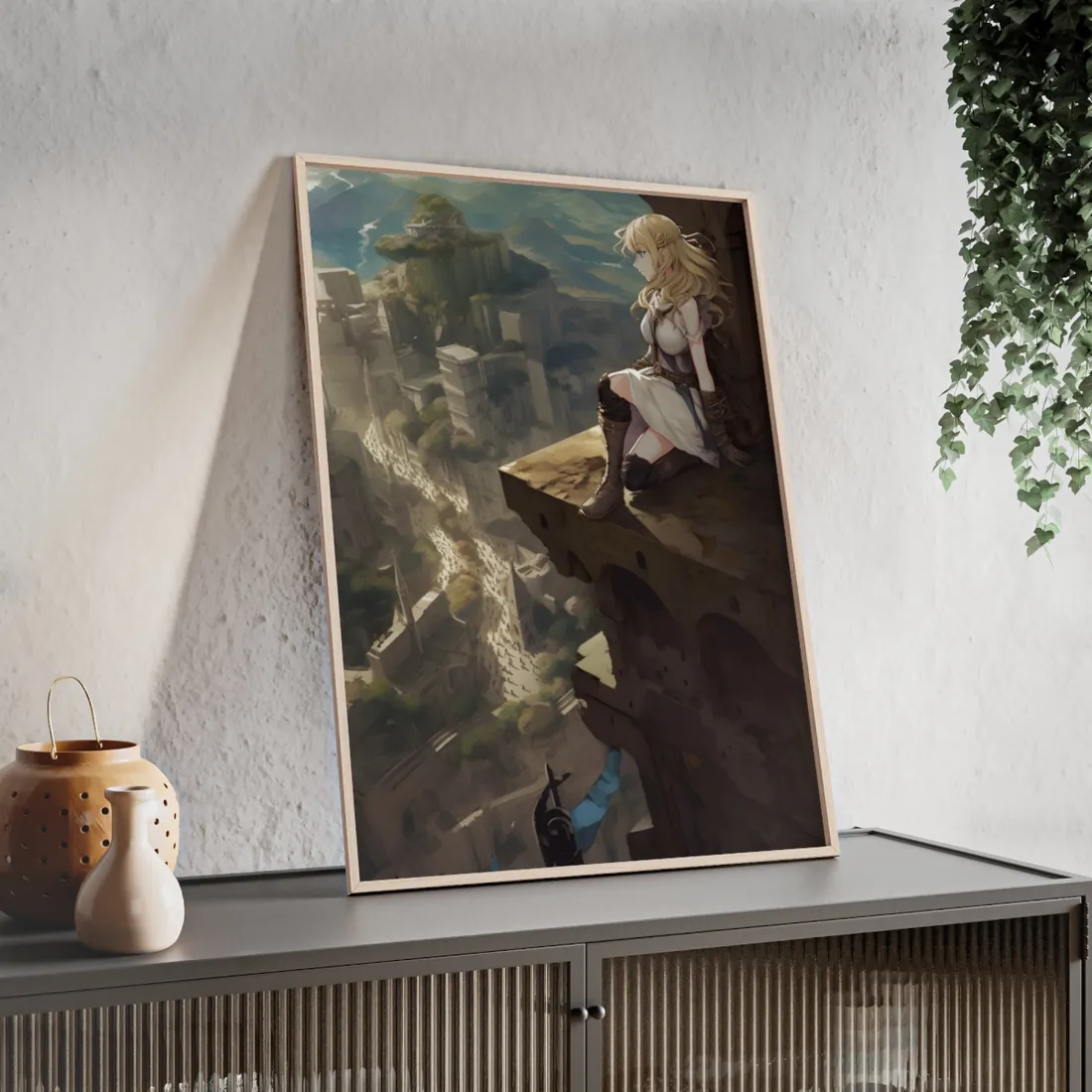 Dramatic Anime Female Portrait: Exclusive - Framed Poster
