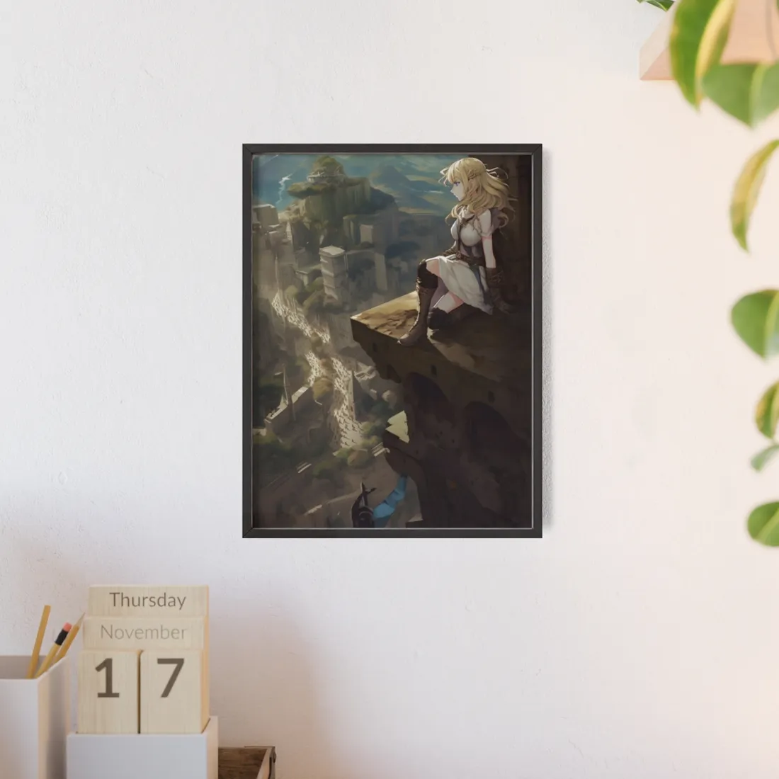 Dramatic Anime Female Portrait: Exclusive - Framed Poster