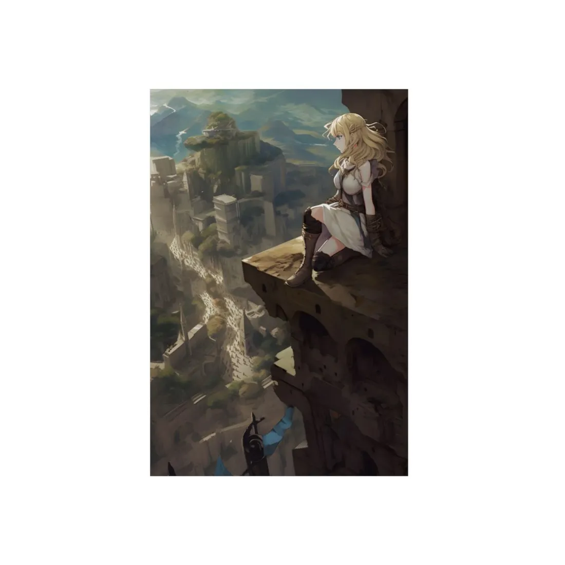 Dramatic Anime Female Portrait: Exclusive - Metal Poster