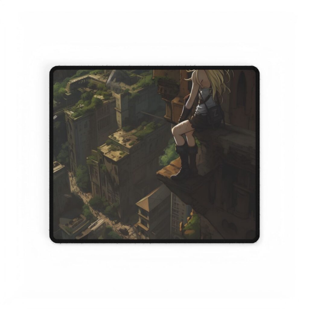 Dramatic Anime Goddess: Flying Through Expansive Sky - Desk Mat