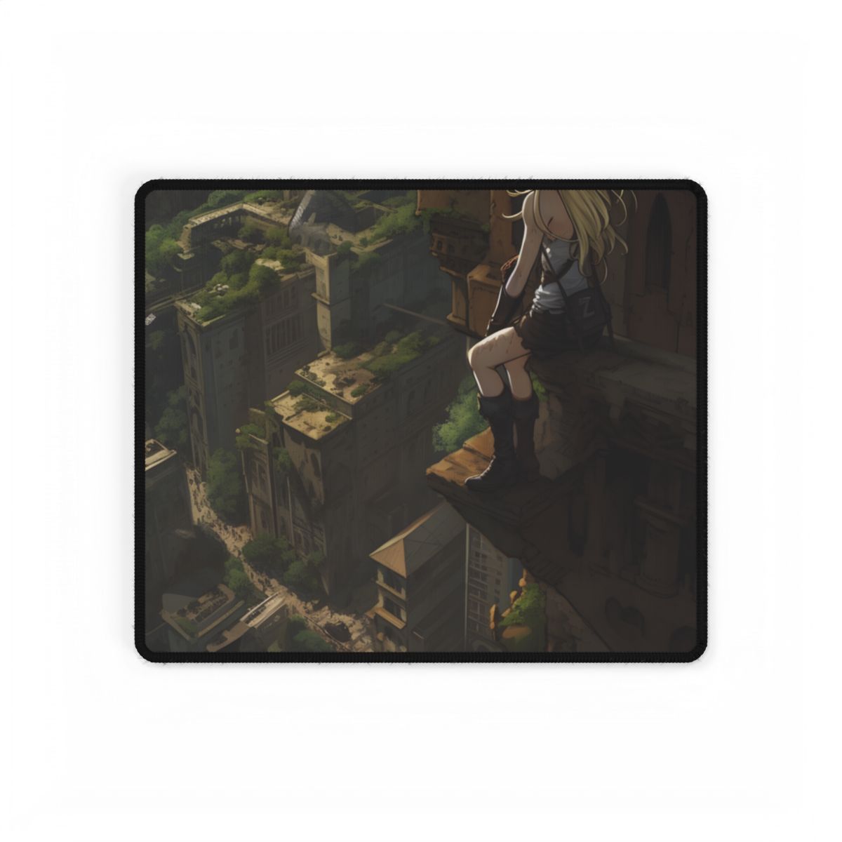 Dramatic Anime Goddess: Flying Through Expansive Sky - Desk Mat