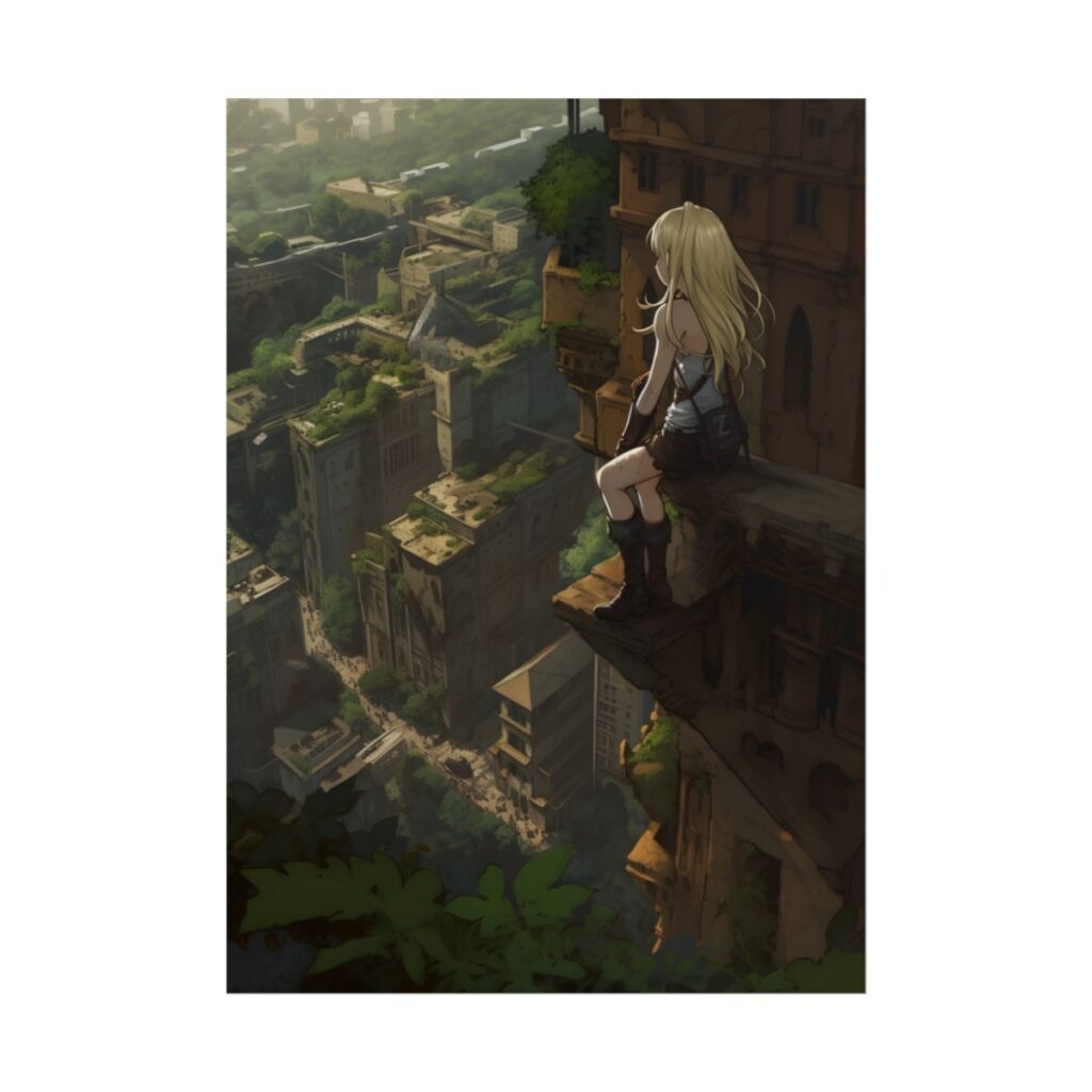 Dramatic Anime Goddess: Flying Through Expansive Sky - Poster