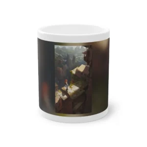 Girl on Mossy Rooftop Mug