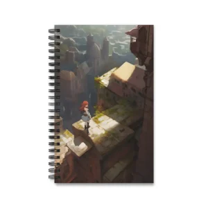 Girl on Mossy Rooftop Spiral Notebook