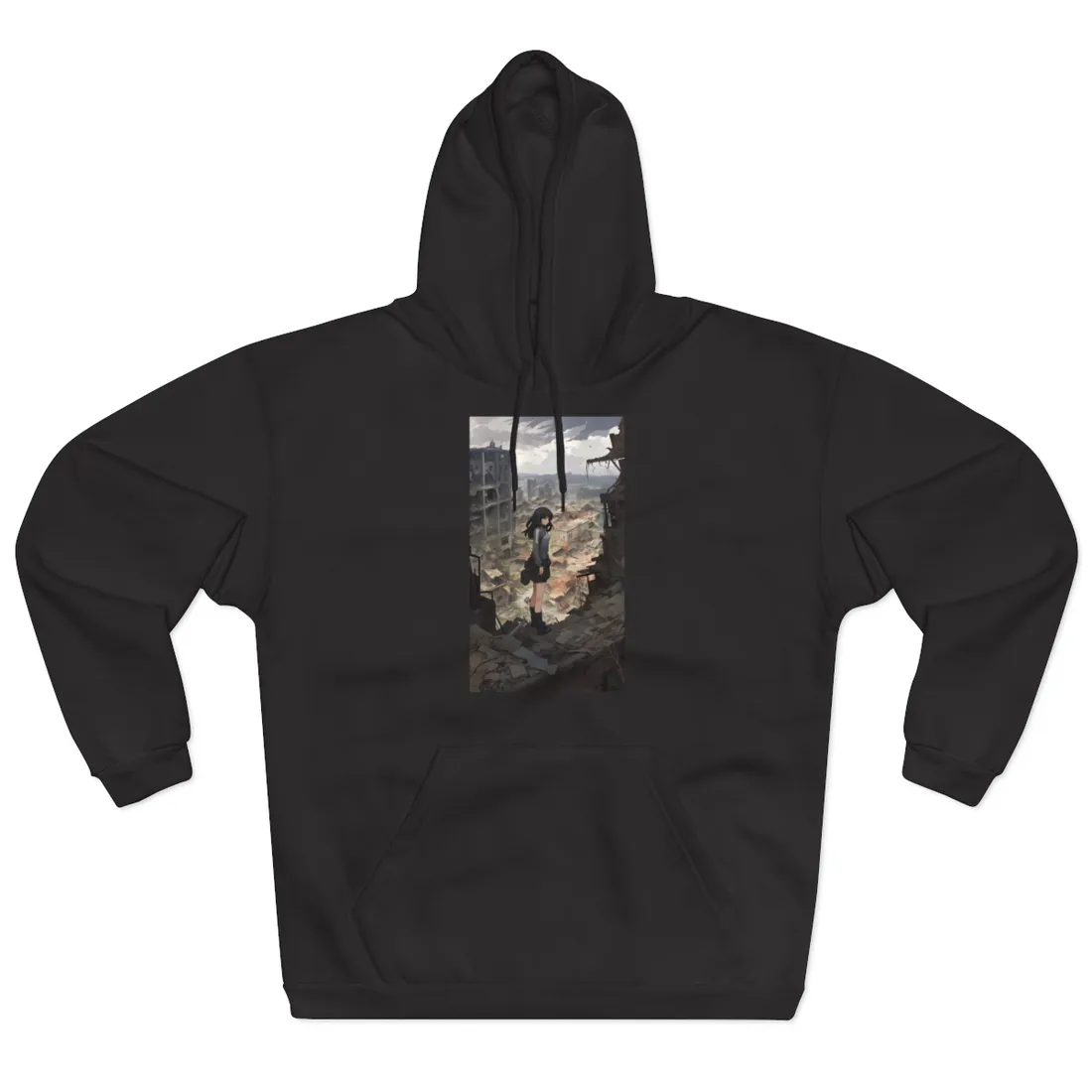 Dramatic Anime Scene: Detailed Bird's Eye View - Hoodie