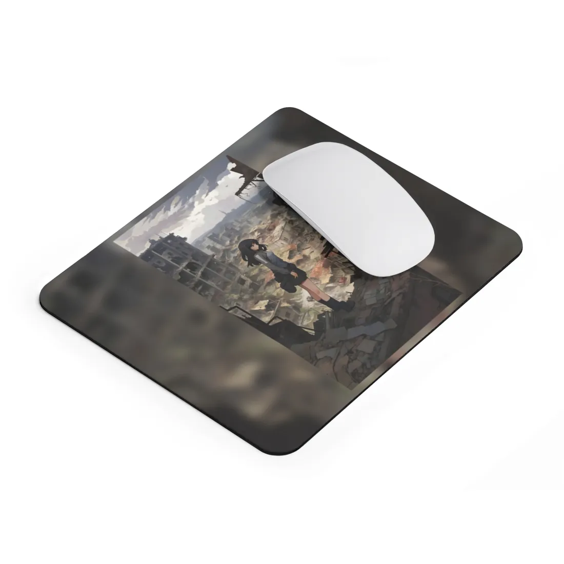 Dramatic Anime Scene: Detailed Bird's Eye View - Mouse Pad