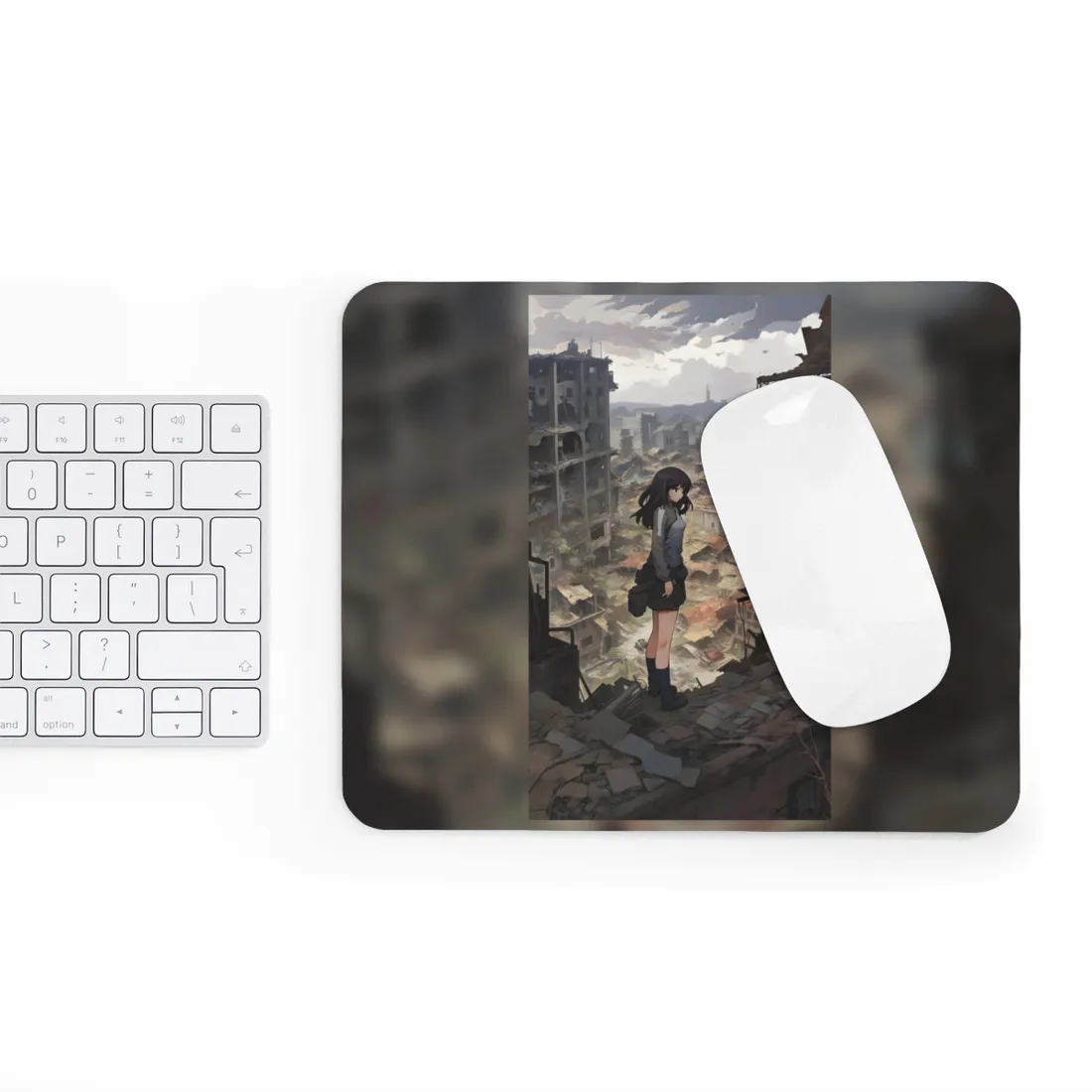 Dramatic Anime Scene: Detailed Bird's Eye View - Mouse Pad