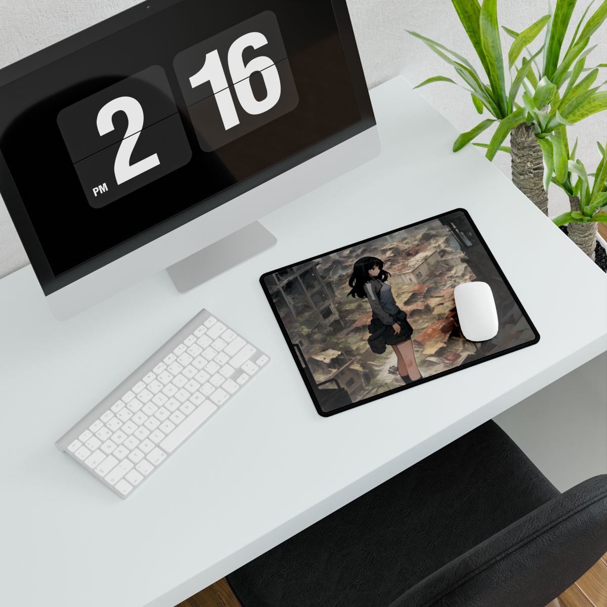 Dramatic Anime Scene: Detailed Bird's Eye View - Desk Mat