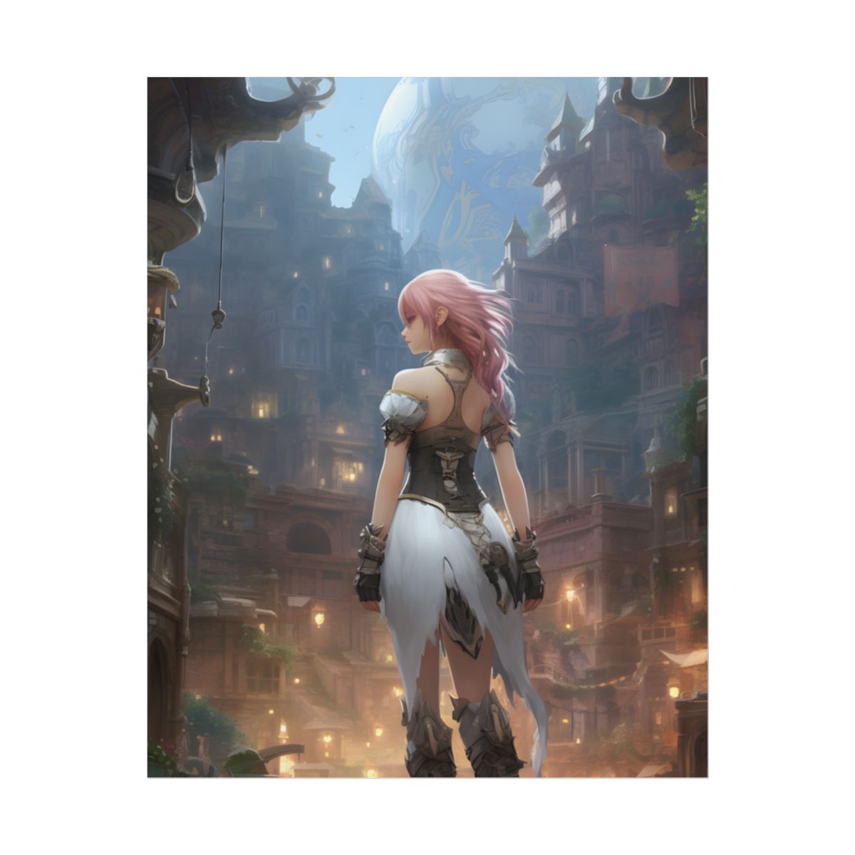 Dramatic Anime-Style Bird in Flight: Realistic Detail Artwork - Poster