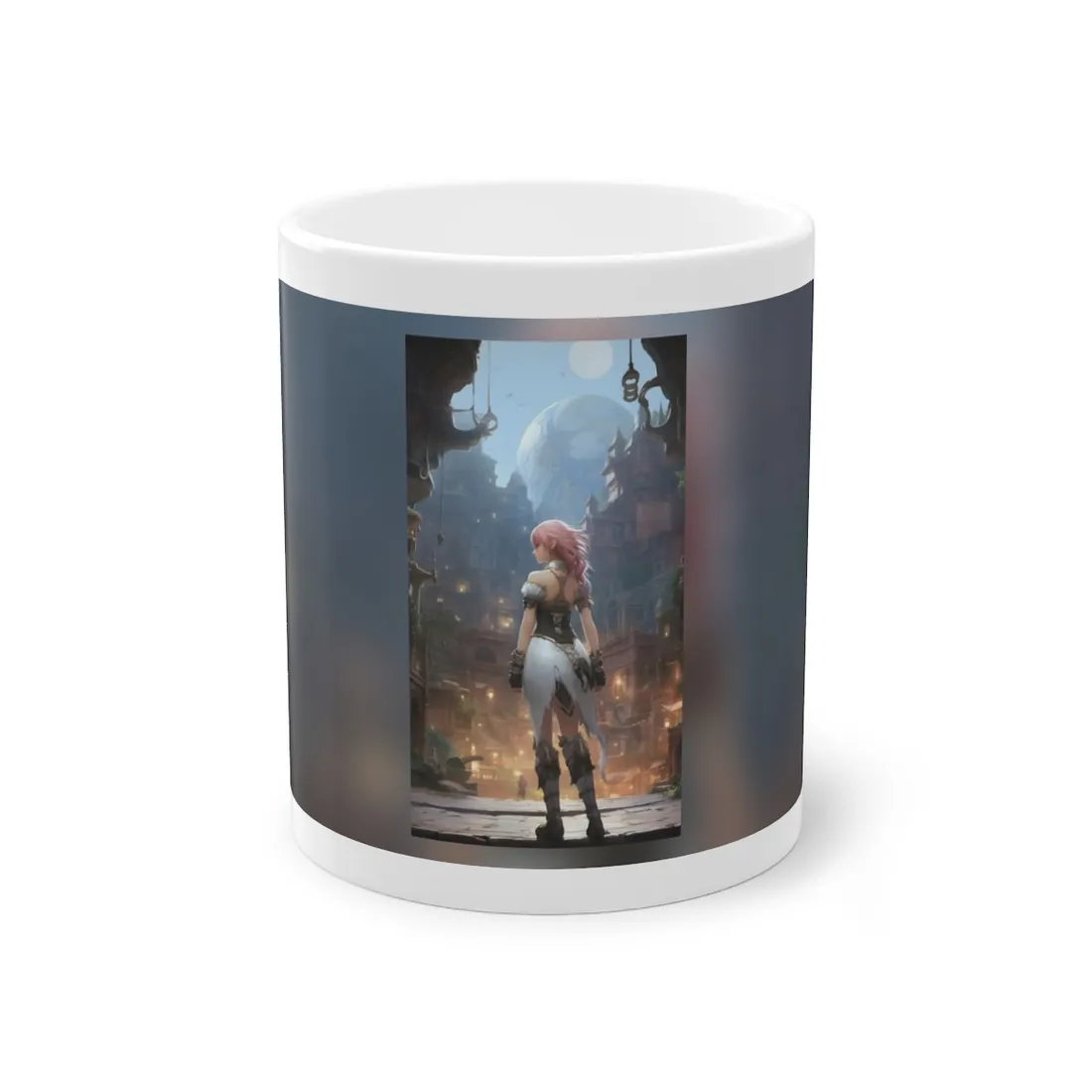 Dramatic Anime-Style Bird in Flight: Realistic Detail - Mug