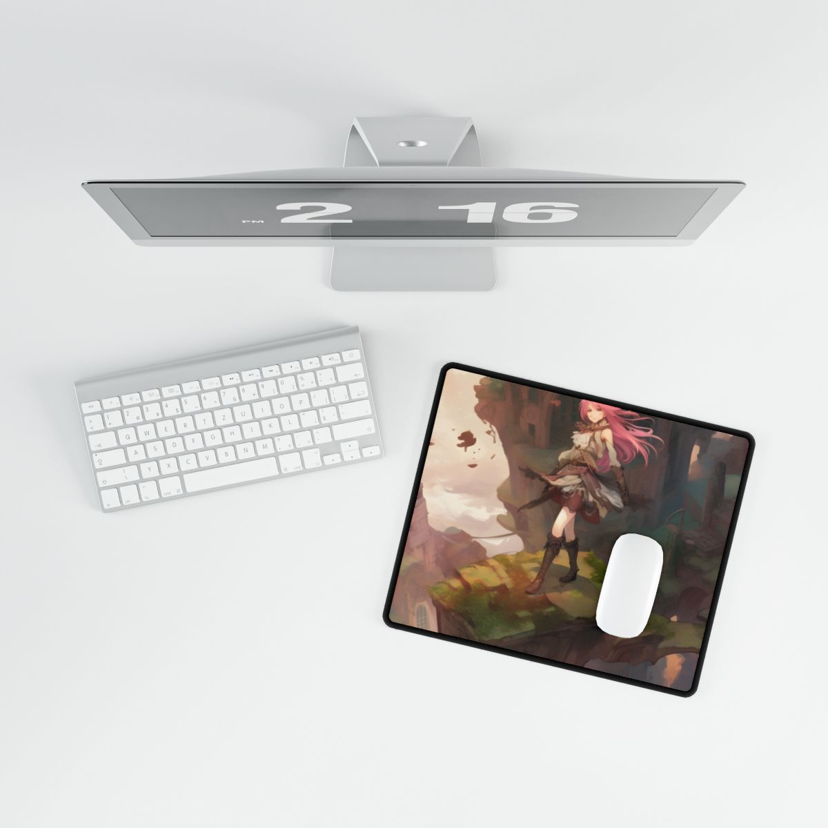 Dramatic Bird in Flight: Exotic Parrot Art - Desk Mat