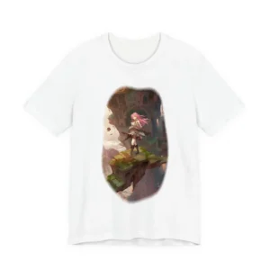 Girl on Mossy Floating Cliff T-Shirt