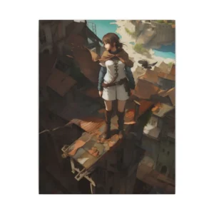 Girl Standing on Rooftop Canvas Print