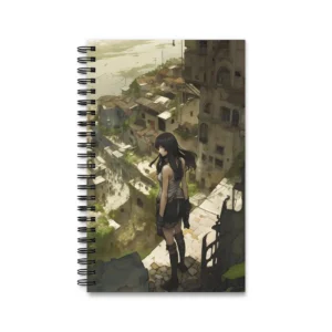 Dark Haired Girl Overlooking City Spiral Notebook
