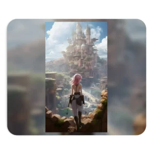 Woman Overlooking Fantasy City Mouse Pad